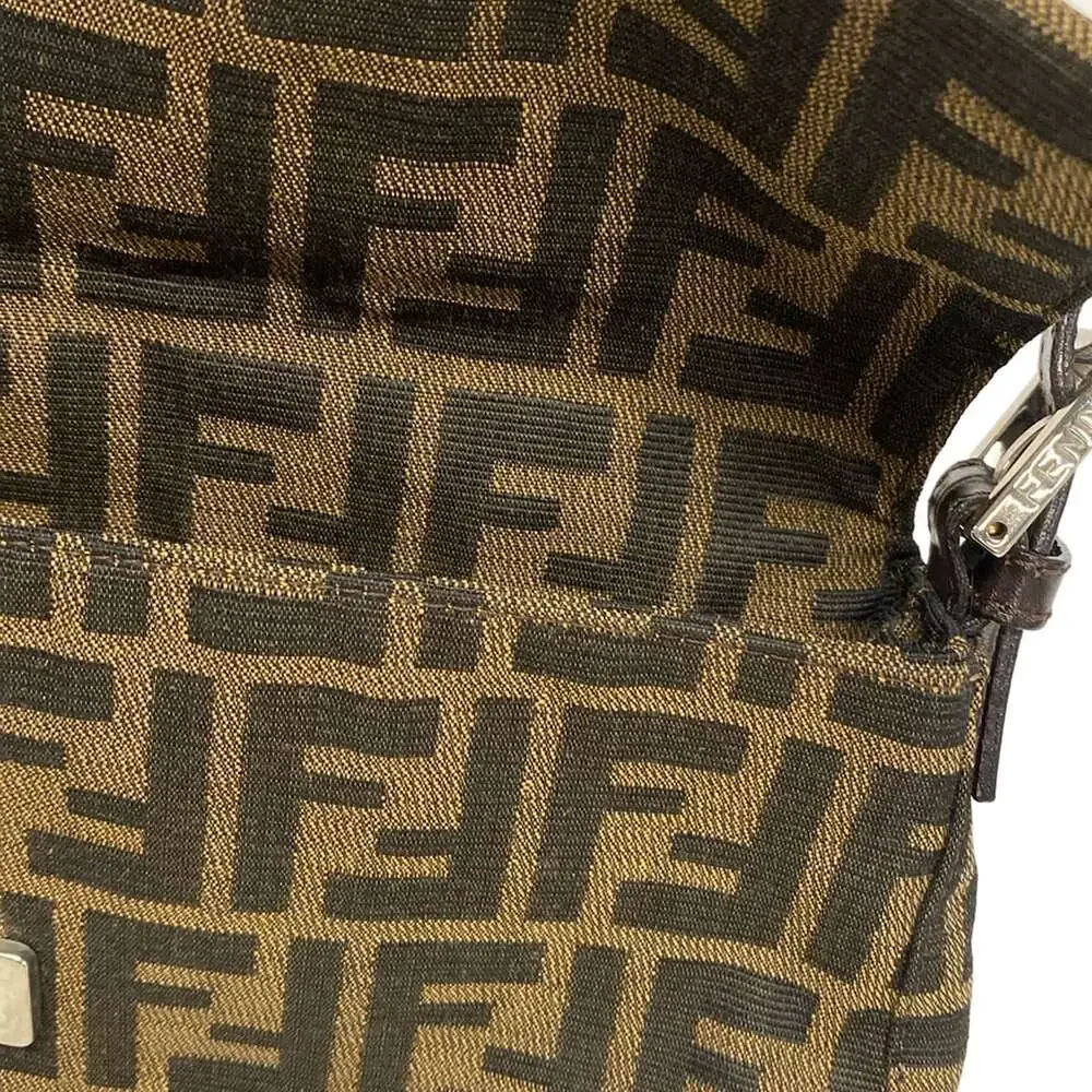 Fendi Mamma bucket / Zucchino pattern Handbag Brown Dark Brown Jacquard Leather
